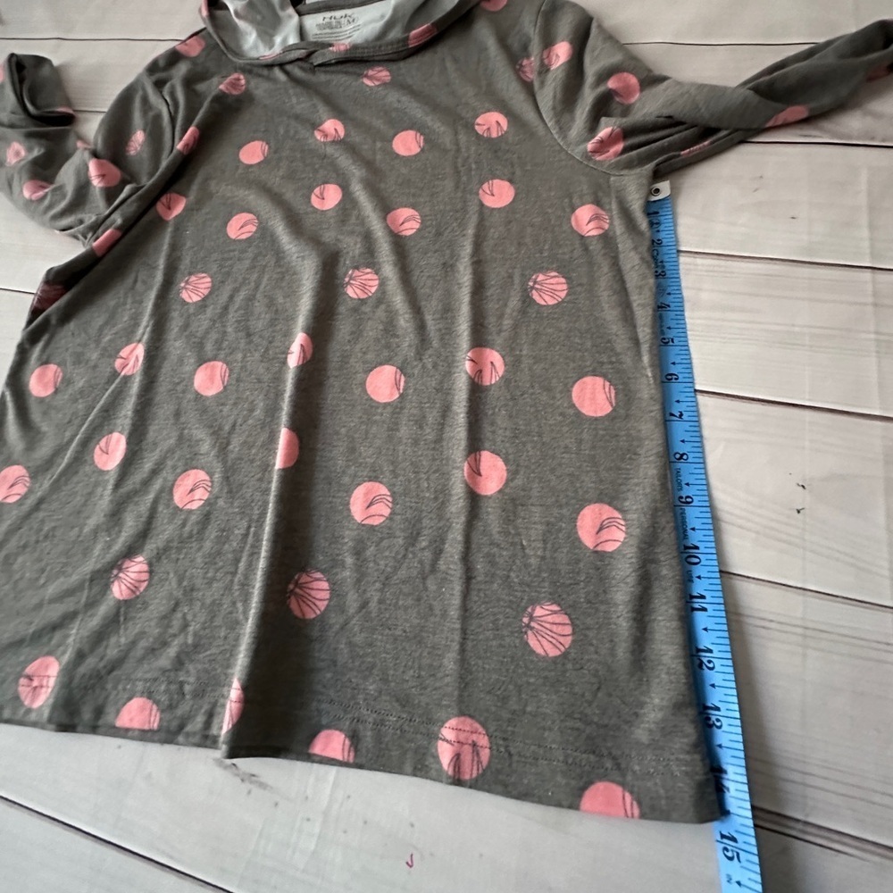 Huk Women's Gray Hoodie with Pink Dots Size Medium Casual lightweight School - Picture 5 of 5
